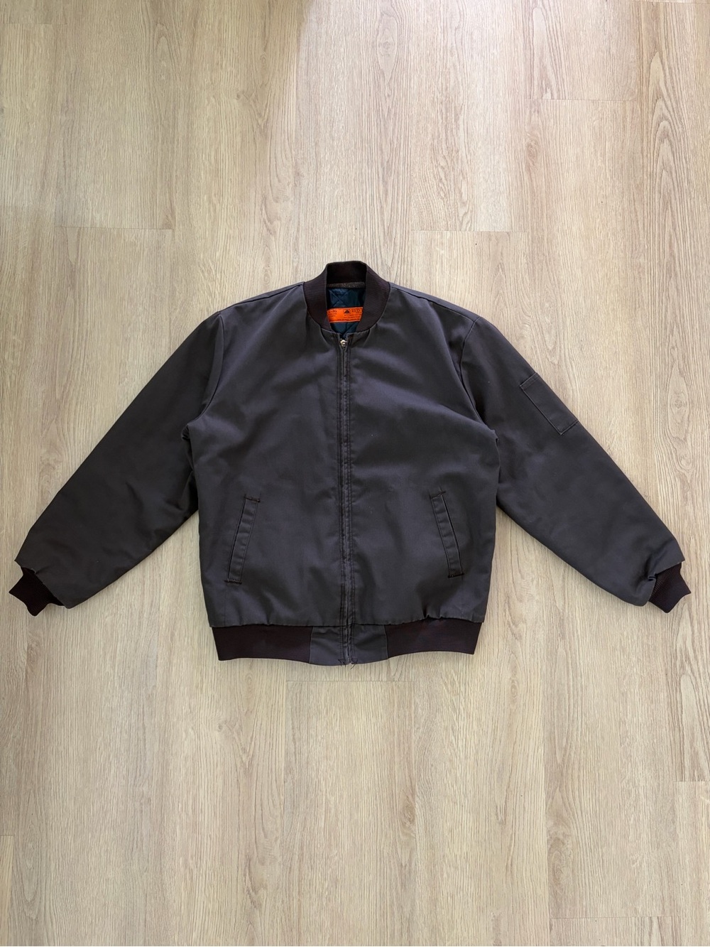 Red Kap Men's Dark Brown Bomber Jacket - Classic Zip Front